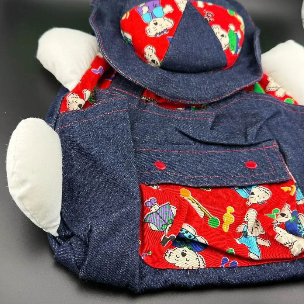 Cute Bagmax Child Kid Backpack Knapsack Denim Koala Character Hat Cover Hug Paws